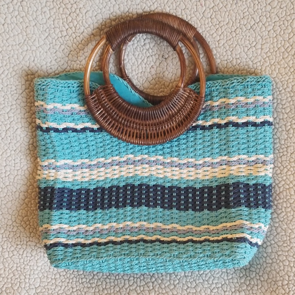 Cute straw woven Trotters purse bag tote